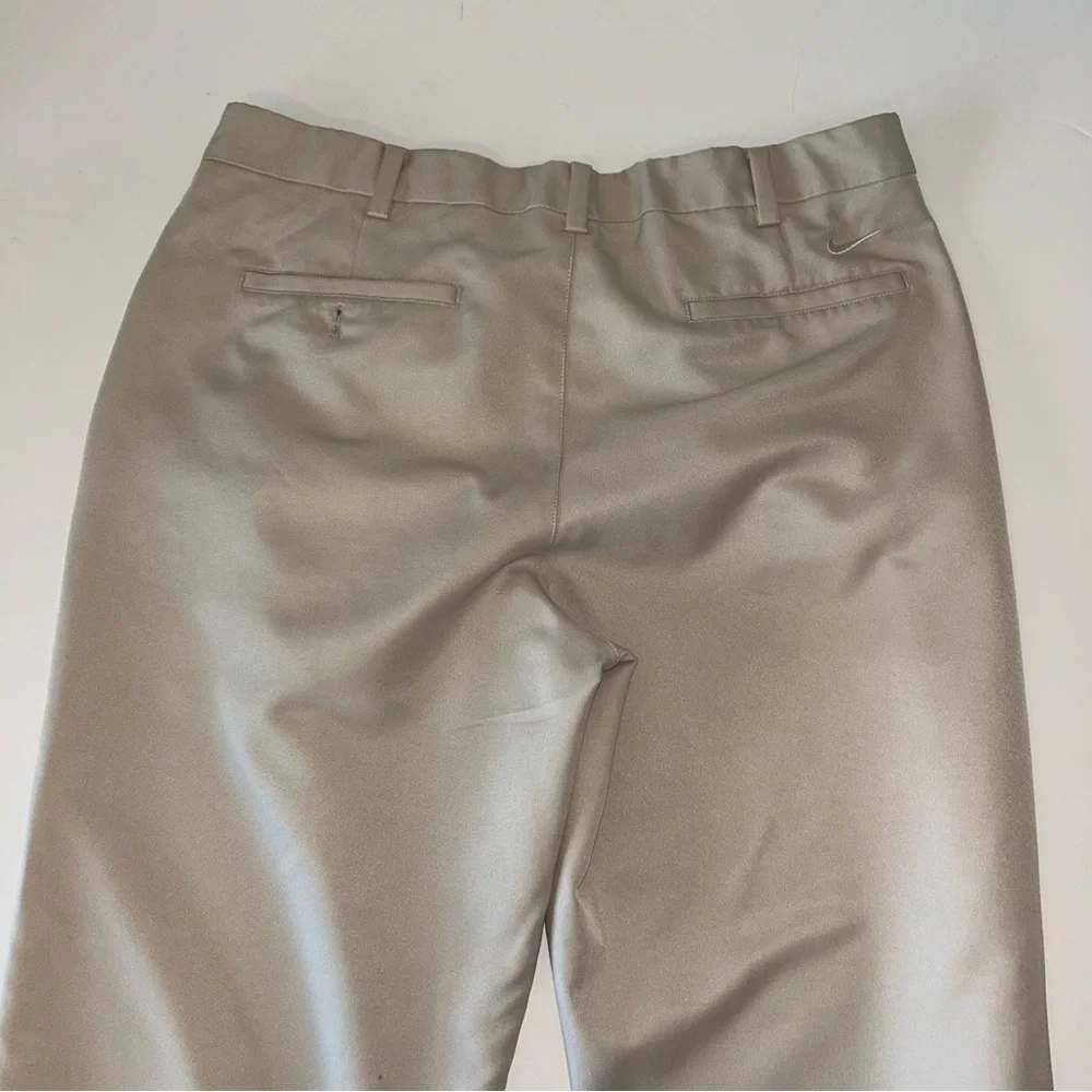 Nike Golf Pants FitDry mens pleated cream polyester golf pants‎ size 35x32